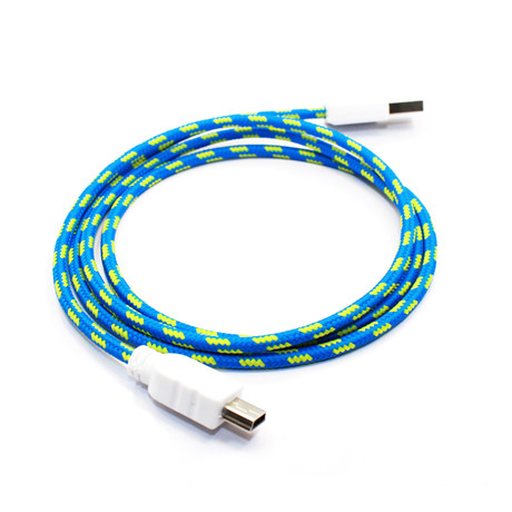 Mini USB Collective Cable (Cross Stripe (Blue, Yelllow))