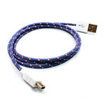 Mini USB Collective Cable (Cross Stripe (Blue, Yelllow))