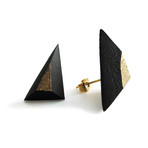 Black + Gold Diamond Studs