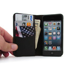 Premium Leather Wallet Case // iPhone 5 (Classic Black)