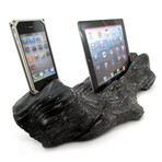 Charcoal Driftwood // iPad Stand + iPhone 4 Dock