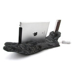 Charcoal Driftwood // iPad Stand + iPhone 4 Dock