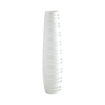 White Matte Stripe Vase (19.75"H x 4.5"DIA)