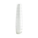 White Matte Stripe Vase (19.75"H x 4.5"DIA)