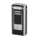 Commander 46 Lighter w/ Cigar Punch // Black & Chrome (Glossy Black)