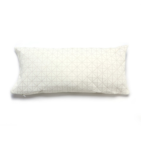 Geo Origami Pillow Cover // White (24''L x 12''H)