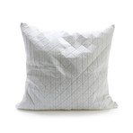 Geo Origami Pillow Cover // White (24''L x 12''H)