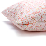 Geo Origami Pillow Cover // Orange + White (24''L x 12''H)