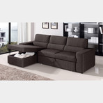 Clubber Sleeper Sectional (Left Chaise: Black/Brown)