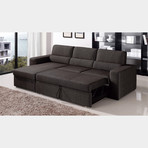 Clubber Sleeper Sectional (Left Chaise: Black/Brown)