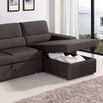 Clubber Sleeper Sectional (Left Chaise: Black/Brown)