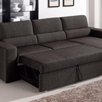 Clubber Sleeper Sectional (Left Chaise: Black/Brown)