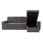 Clubber Sleeper Sectional (Left Chaise: Black/Brown)