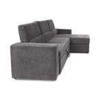 Clubber Sleeper Sectional (Left Chaise: Black/Brown)