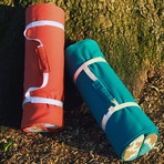 Roll-Up Outdoor Blanket w/ Bolster Pillows (Aqua)