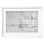 Leonardo Da Vinci // Diagram of a Mechanical Bolt (White Frame)