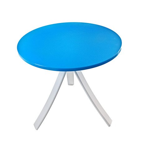 Jug Side Table // White Frame (Blue Top)
