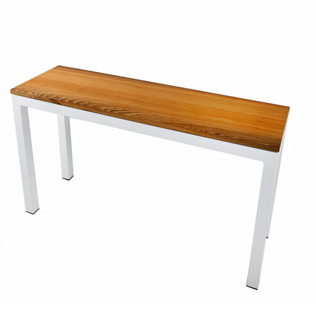 Sustain Console Table // White Frame (Cypress Top)