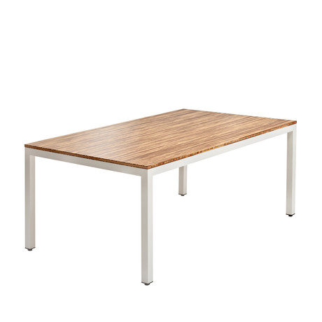 Sustain Bamboo Table // White Frame (Neopolitan Bamboo Top)