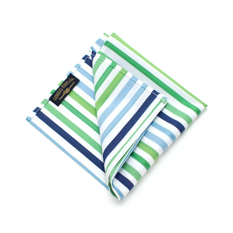 Pocket Square // Caramoor Textured Stripe