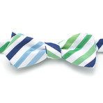 Diamond Point Bow // Caramoor Textured Stripe