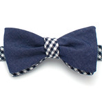 Classic Bow // Quail Ridge Gingham + Italian Indigo