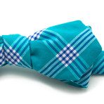 Diamond Point Bow // Deadstock Sea Green + Royal Check