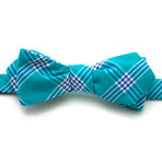 Diamond Point Bow // Deadstock Sea Green + Royal Check