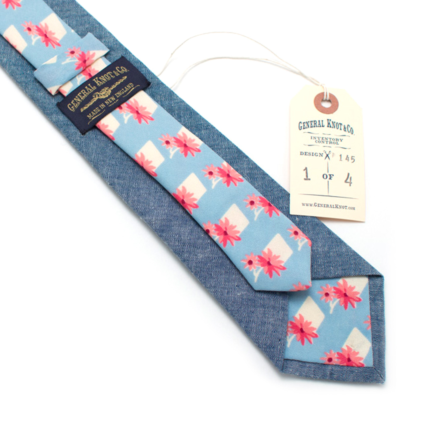 Classic Necktie // Navy Chambray + Diamond Check Floral - General Knot ...