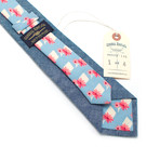 Classic Necktie // Navy Chambray + Diamond Check Floral