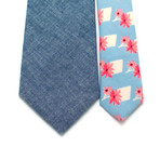 Classic Necktie // Navy Chambray + Diamond Check Floral