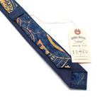 Skinny Necktie // Italian Indigo Fine Twill + Indonesian Batik