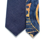 Skinny Necktie // Italian Indigo Fine Twill + Indonesian Batik