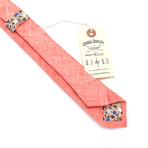 Skinny Necktie // Deadstock Coral Slub Linen