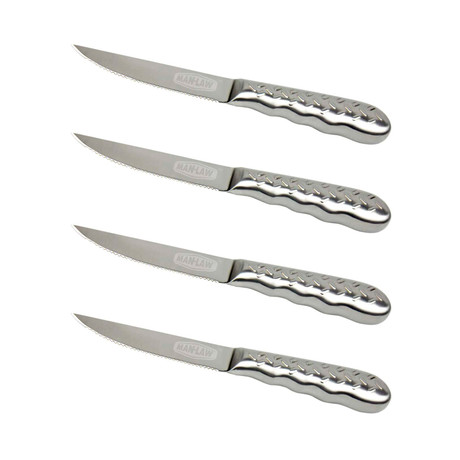 SS Diamond Plate Steak Knives // Set of 4