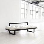 Fresh Futon // Edge (Orange, Natural Frame)