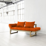 Fresh Futon // Edge (Orange, Natural Frame)