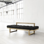 Fresh Futon // Edge (Orange, Natural Frame)