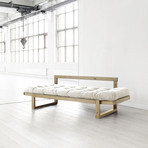 Fresh Futon // Edge (Orange, Natural Frame)