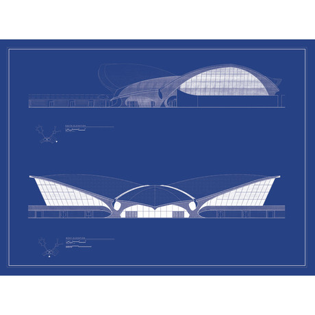 Eero Saarinen // TWA Side and Front Elevations