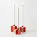 Gravity Collection Candle Holder Set // 3 Pieces  (Strawberry Red)