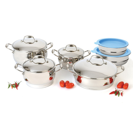 Zeno Cookware Set with Mixing Bowls // 12 Pieces
