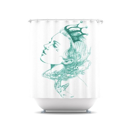 Queen of the Sea // Waterproof Woven Shower Curtain