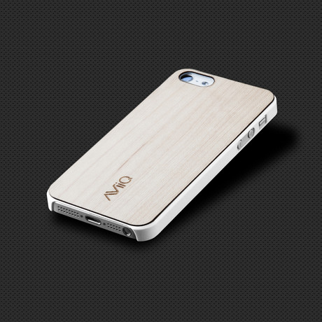 Thin Wood Trim Case for iPhone 5 // White (White, Maple Wood)