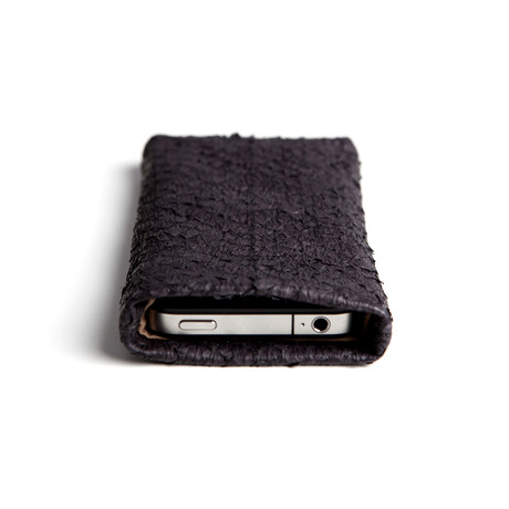 iPhone Case Salmon Leather // Black (iPhone 4/4S)