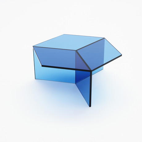 Isom Glass Table // Blue