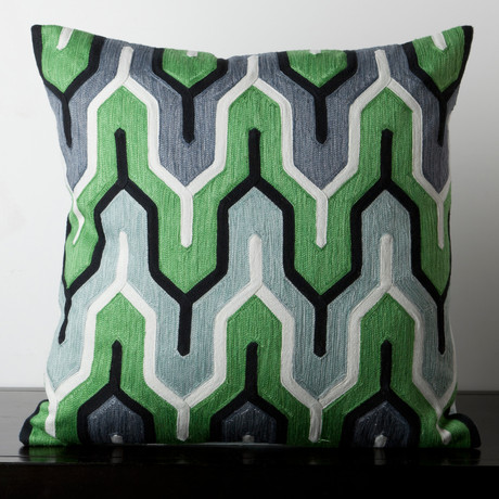 Pillow Kit // White, Spinach Green, Pale Blue, Midnight Green (18" x 2"W x 18"H, Down Fill)