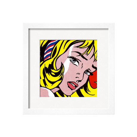 Roy Lichtenstein // Girl with Hair Ribbon, c.1965 (White Frame)
