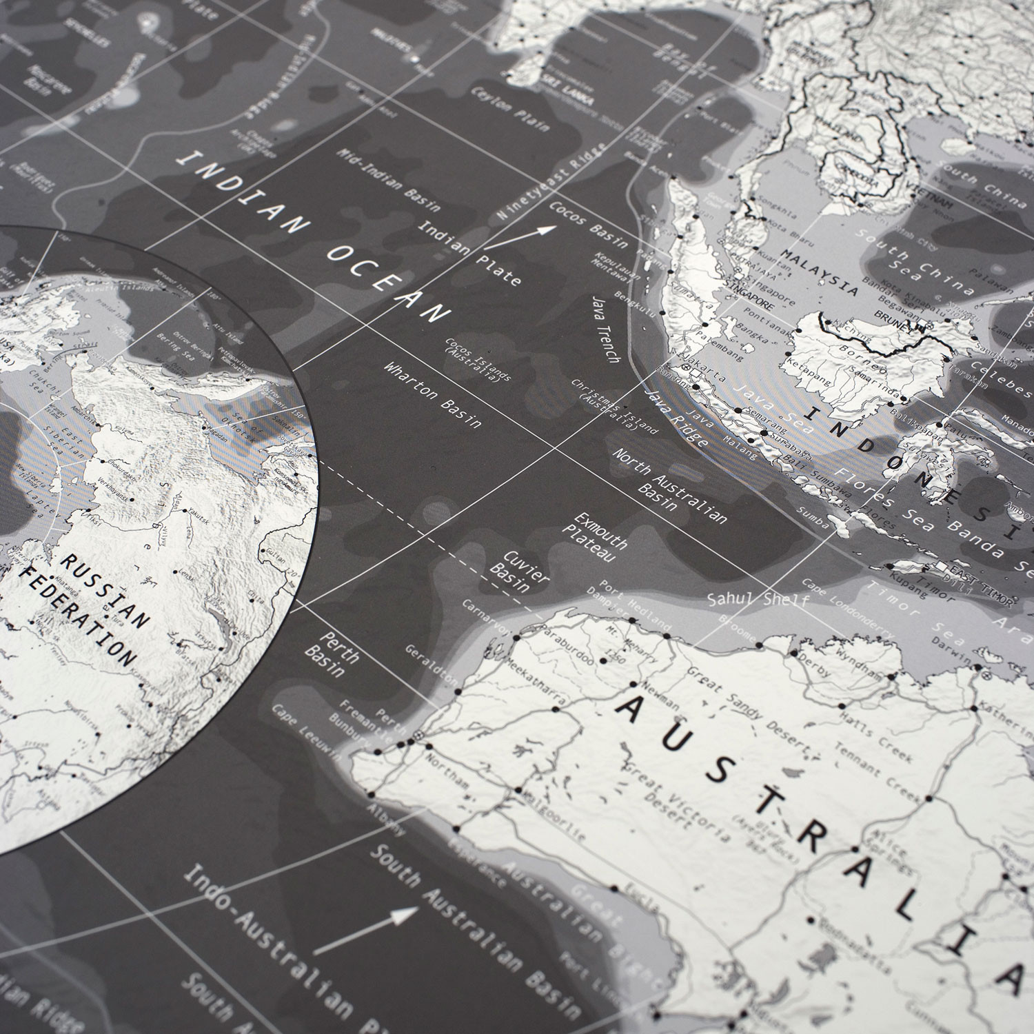 Classic World Map Monochrome Paper The Future