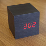 Cube Click Clock Red LED // Black